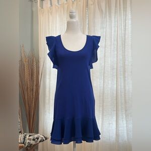 French Connection Royal Blue Flutter Sleeve Mini Sundress Small